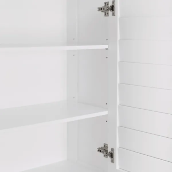 Bathroom Furniture-Kirkland's Home Wood Shutter 2-Door Cabinet White