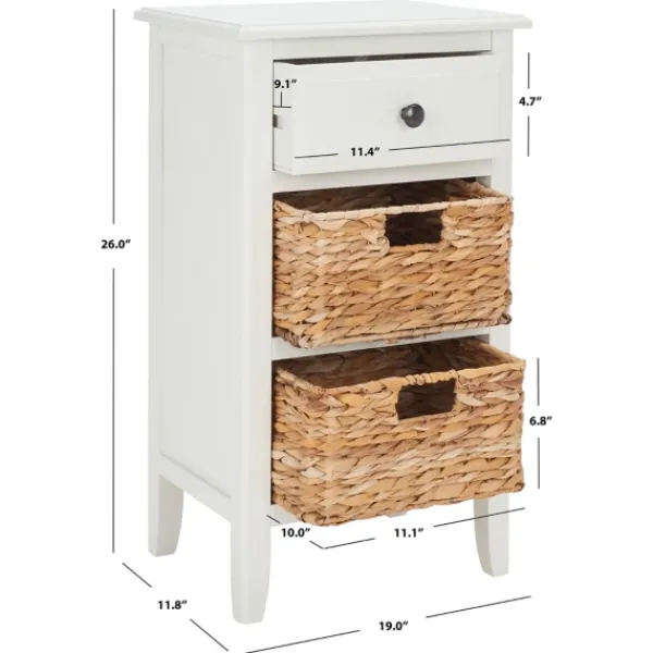 Accent & End Tables-Kirkland's Home Wood Side Table With Baskets White
