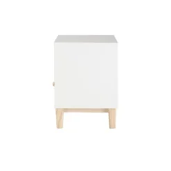 Nightstands-Kirkland's Home Wood Single Drawer Footed Nightstand White