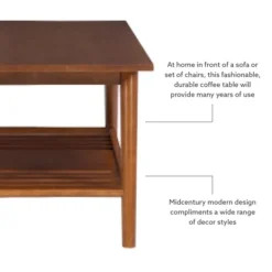 Coffee Tables-Kirkland's Home Wood Slatted Bottom Shelf Coffee Table Brown