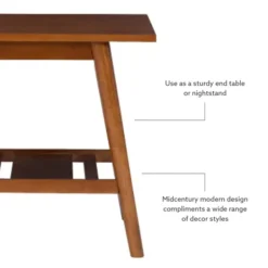 Accent & End Tables-Kirkland's Home Wood Slatted Bottom Shelf Side Table Brown
