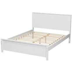 Beds & Headboards-Kirkland's Home Wood Slatted Full Bed Frame White