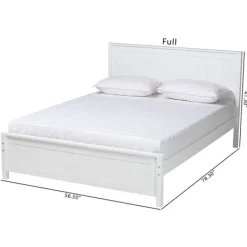 Beds & Headboards-Kirkland's Home Wood Slatted Full Bed Frame White