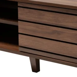 Tv Stands & Media Consoles-Kirkland's Home Wood Slatted Midcentury Tv Stand Brown