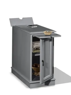 Accent & End Tables-Kirkland's Home Wood Storage And Charging Accent Table Gray