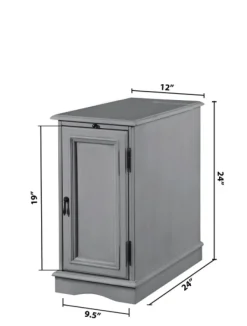 Accent & End Tables-Kirkland's Home Wood Storage And Charging Accent Table Gray