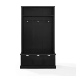 Entryway Furniture-Kirkland's Home Wood Storage Bench Hall Tree Black