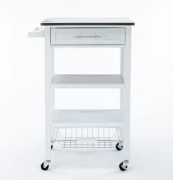 Kitchen Islands & Bar Carts-Kirkland's Home Wood 2-Tier Kitchen Cart White