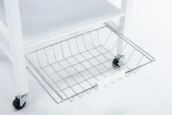 Kitchen Islands & Bar Carts-Kirkland's Home Wood 2-Tier Kitchen Cart White