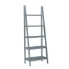 Bookshelves-Kirkland's Home Wood 5-Tier Ladder Bookshelf Gray