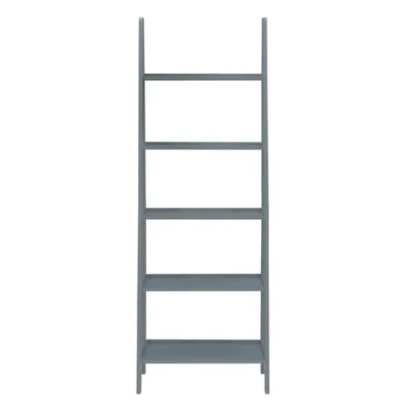 Bookshelves-Kirkland's Home Wood 5-Tier Ladder Bookshelf Gray