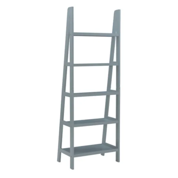 Bookshelves-Kirkland's Home Wood 5-Tier Ladder Bookshelf Gray