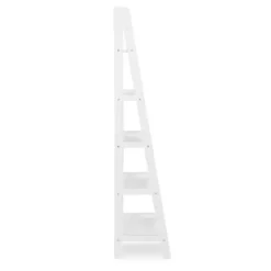 Bookshelves-Kirkland's Home Wood 5-Tier Ladder Bookshelf White