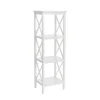 Bathroom Furniture-Kirkland's Home Wood 3-Tier Storage Shelf White