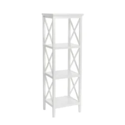 Bathroom Furniture-Kirkland's Home Wood 3-Tier Storage Shelf White