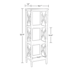 Bathroom Furniture-Kirkland's Home Wood 3-Tier Storage Shelf White