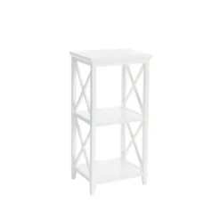 Bathroom Furniture-Kirkland's Home Wood 2-Tier Storage Shelf White