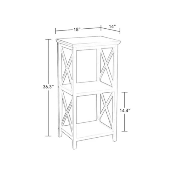 Bathroom Furniture-Kirkland's Home Wood 2-Tier Storage Shelf White
