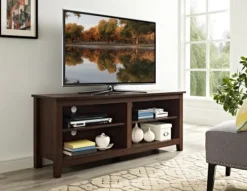 Tv Stands & Media Consoles-Kirkland's Home Wood Tv Stand, 58 In. Brown