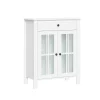 Bathroom Furniture-Kirkland's Home Wood Two Pane Glass Doors Floor Cabinet White