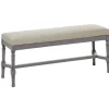 Benches & Ottomans-Kirkland's Home Wood Upholstered Burlap Seat Bench Gray