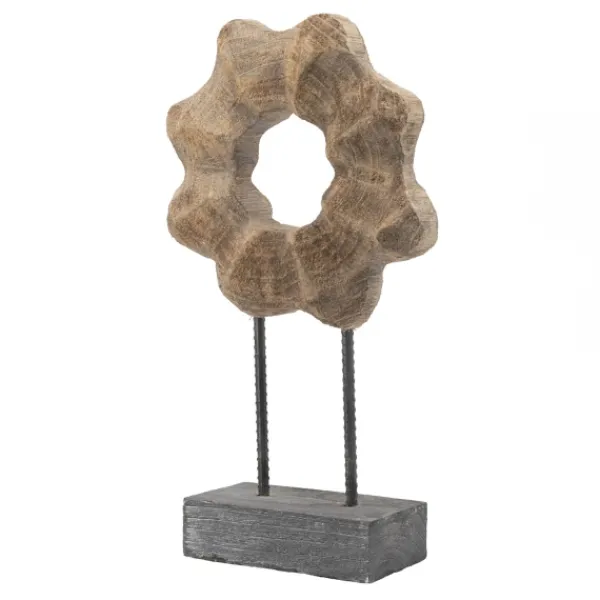 Statues & Figurines-Kirkland's Home Wood Wave Ring Figurine Brown