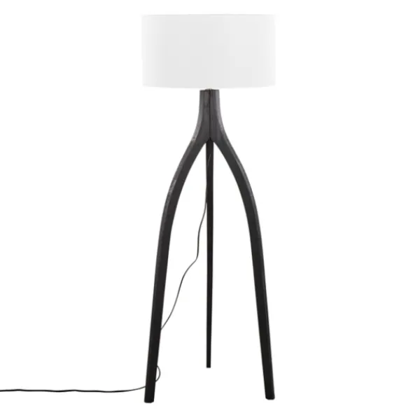 Floor Lamps-Kirkland's Home Wood Wishbone Floor Lamp Black
