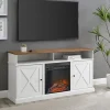 Cabinets & Sideboards-Kirkland's Home Wood X-Door Led Fireplace Cabinet White