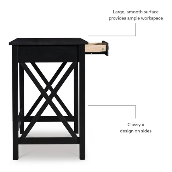 Office Furniture-Kirkland's Home Wood X-Sides Desk Black