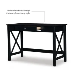 Office Furniture-Kirkland's Home Wood X-Sides Desk Black