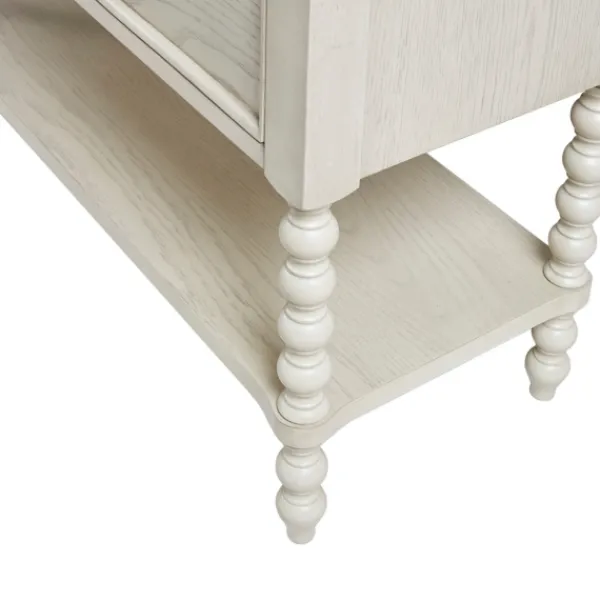 Cabinets & Sideboards-Kirkland's Home Wooden Balled Legs 2-Drawer Chest White