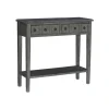 Console Tables-Kirkland's Home Wooden Console Table With Double Drawers Gray