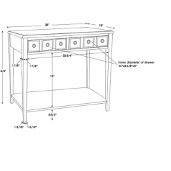 Console Tables-Kirkland's Home Wooden Console Table With Double Drawers Gray