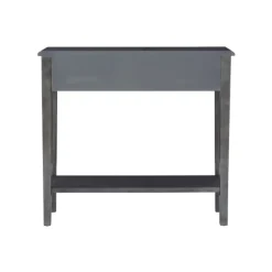 Console Tables-Kirkland's Home Wooden Console Table With Double Drawers Gray