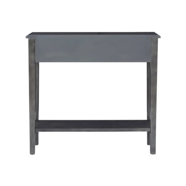 Console Tables-Kirkland's Home Wooden Console Table With Double Drawers Gray