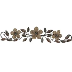 Wall Plaques-Kirkland's Home Wooden Floral Over Door Plaque Brown
