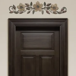 Wall Plaques-Kirkland's Home Wooden Floral Over Door Plaque Brown