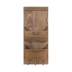 Wall Storage-Kirkland's Home Wooden Letter Holder With Hooks Wall Organizer