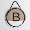 Monogram Wall Decor-Kirkland's Home Wooden Neutral Beaded Monogram B Plaque Tan/Black/White