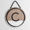 Monogram Wall Decor-Kirkland's Home Wooden Neutral Beaded Monogram C Plaque Tan/Black/White
