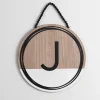 Monogram Wall Decor-Kirkland's Home Wooden Neutral Beaded Monogram J Plaque Tan/Black/White