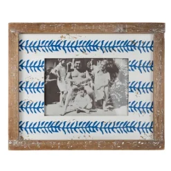 Picture Frames-Kirkland's Home Wooden Printed Picture Frame, 5X7 Blue
