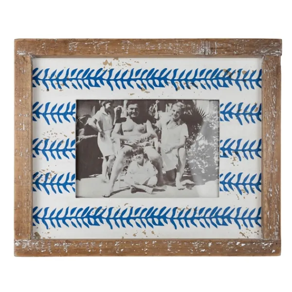 Picture Frames-Kirkland's Home Wooden Printed Picture Frame, 5X7 Blue
