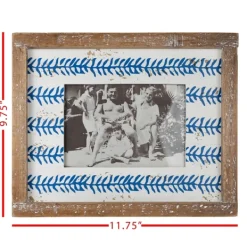 Picture Frames-Kirkland's Home Wooden Printed Picture Frame, 5X7 Blue