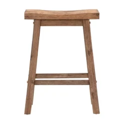 Bar Stools & Counter Height Stools-Kirkland's Home Wooden Saddle Seat Counter Stool Brown