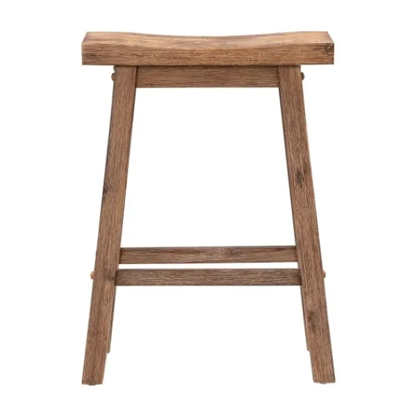 Bar Stools & Counter Height Stools-Kirkland's Home Wooden Saddle Seat Counter Stool Brown