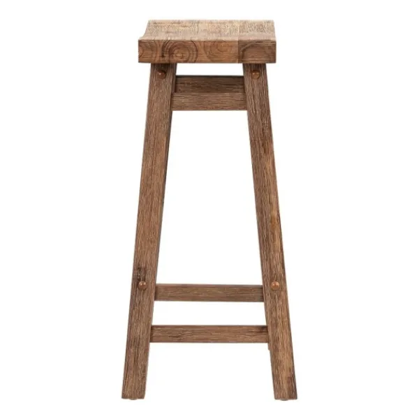 Bar Stools & Counter Height Stools-Kirkland's Home Wooden Saddle Seat Counter Stool Brown