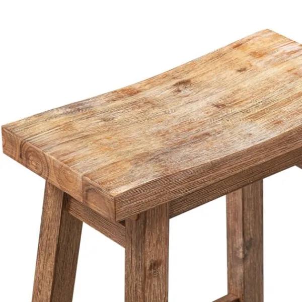 Bar Stools & Counter Height Stools-Kirkland's Home Wooden Saddle Seat Counter Stool Brown