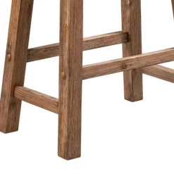 Bar Stools & Counter Height Stools-Kirkland's Home Wooden Saddle Seat Counter Stool Brown