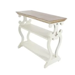 Console Tables-Kirkland's Home Wooden 2-Shelf Console Table White